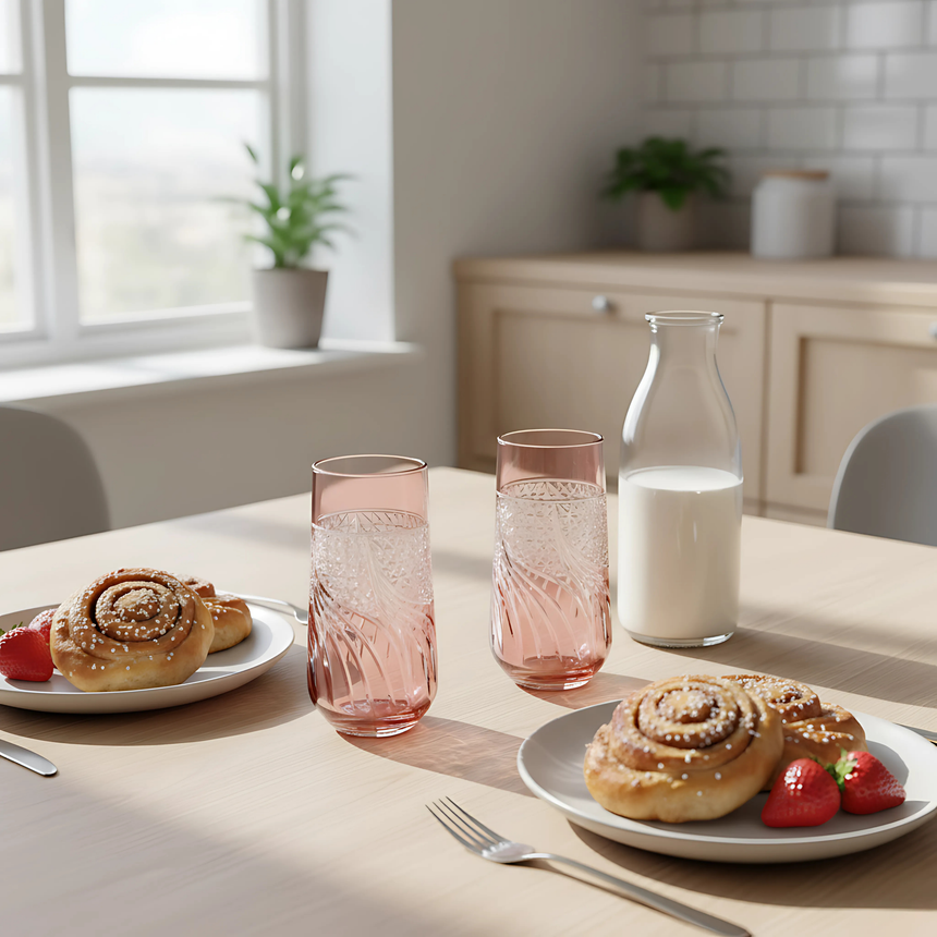 Aurora Cam Uzun Su Bardağı - Margerie Crystal