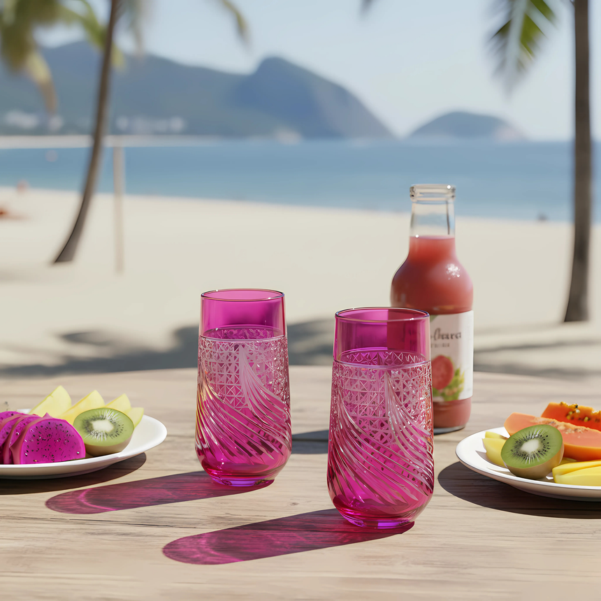 Aurora Cam Uzun Su Bardağı - Margerie Crystal