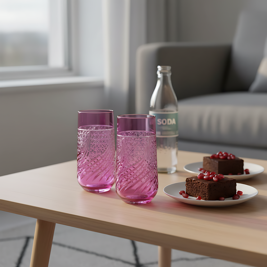 Aurora Cam Uzun Su Bardağı - Margerie Crystal