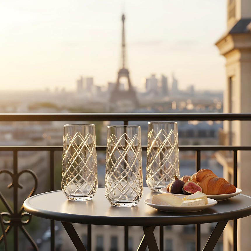 Heritage Cam Uzun Su Bardağı - Margerie Crystal