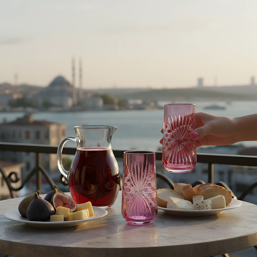 Éclat Cam Uzun Su Bardağı - Margerie Crystal