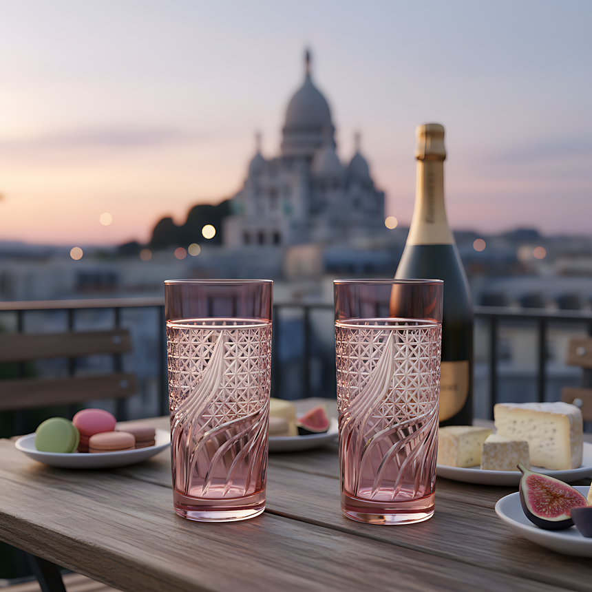 Aurora Cam Uzun Su Bardağı - Margerie Crystal