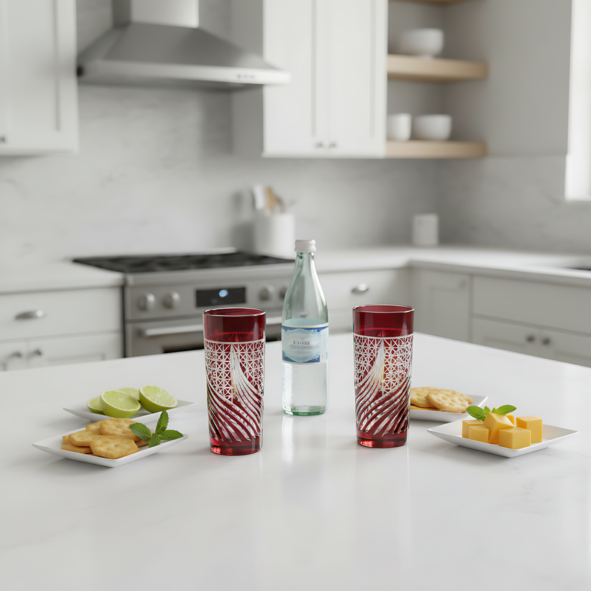 Aurora Cam Uzun Su Bardağı - Margerie Crystal