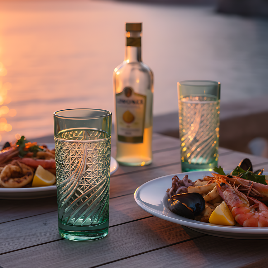 Aurora Cam Uzun Su Bardağı - Margerie Crystal