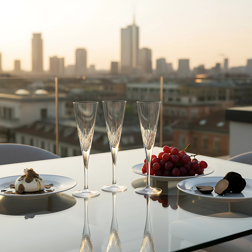 Aria Flüt Cam Kadeh - Margerie Crystal