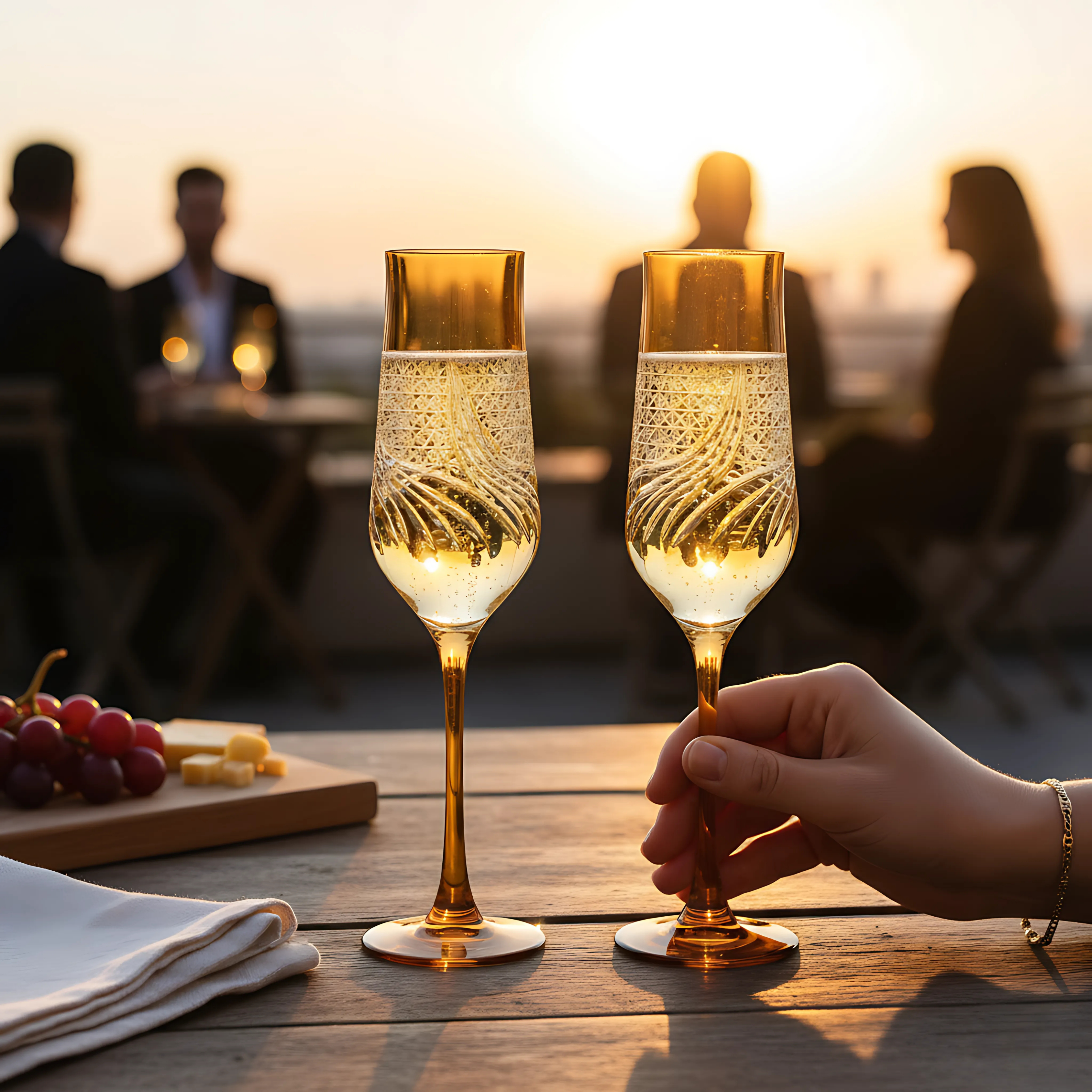 Aurora Kristal Flüt Kadeh - Margerie Crystal