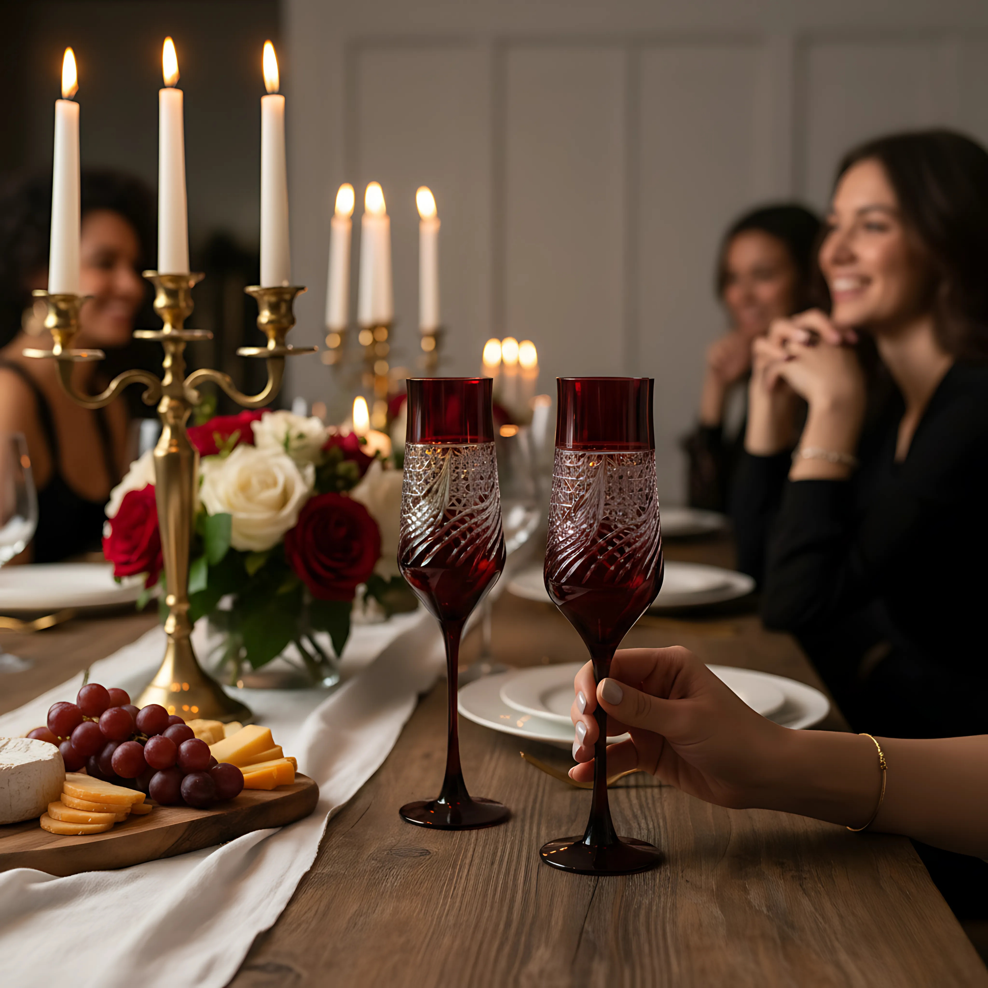 Aurora Kristal Flüt Kadeh - Margerie Crystal