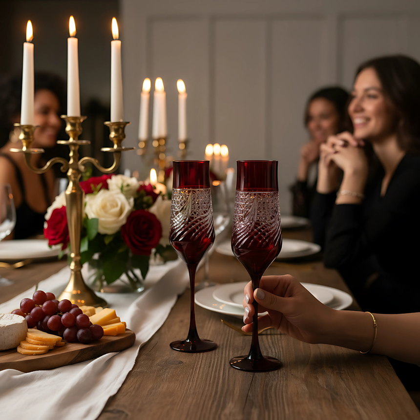 Aurora Kristal Flüt Kadeh - Margerie Crystal