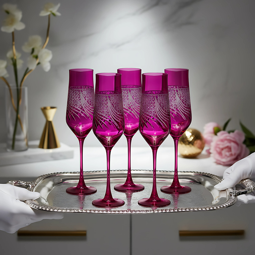 Aurora Kristal Flüt Kadeh - Margerie Crystal