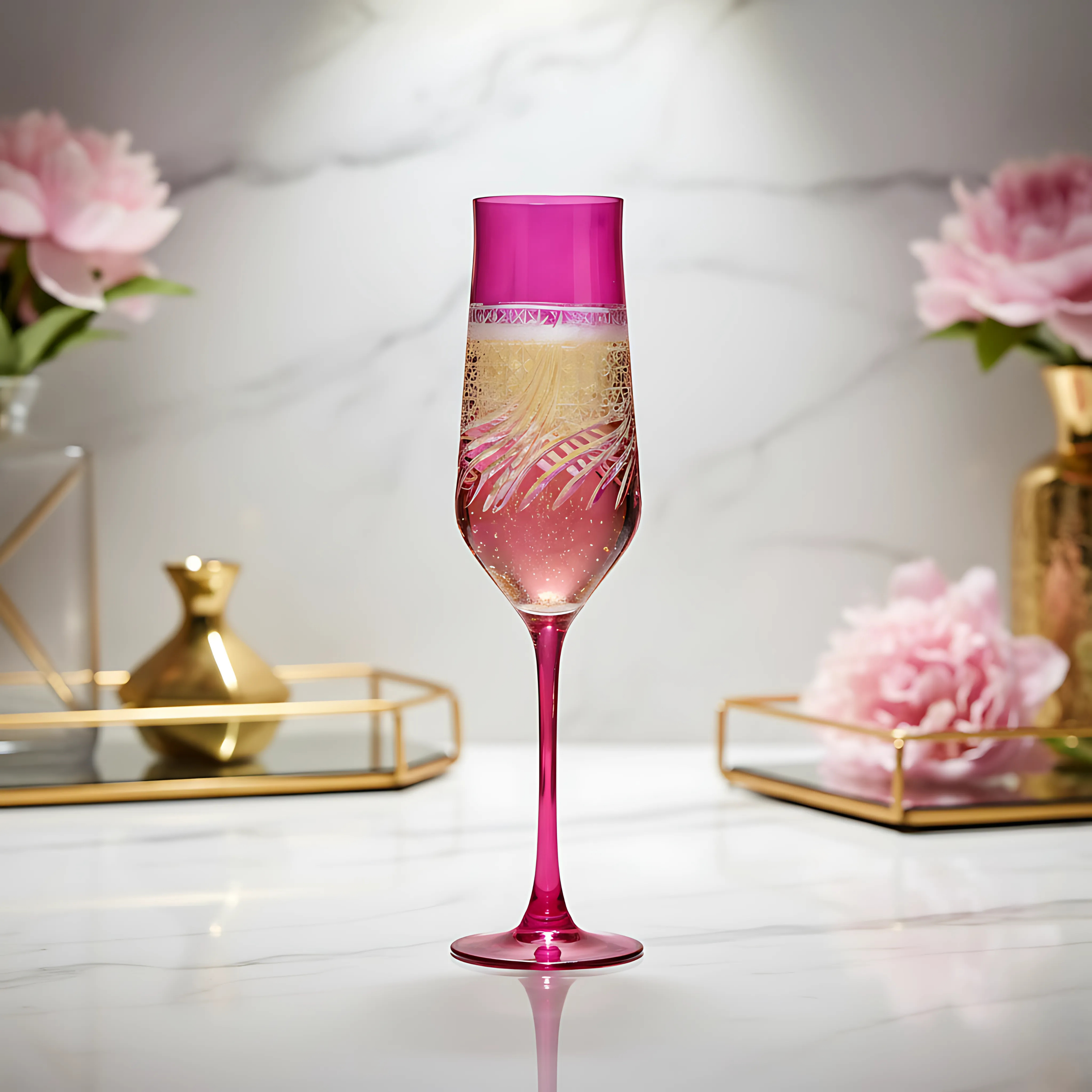 Aurora Kristal Flüt Kadeh - Margerie Crystal