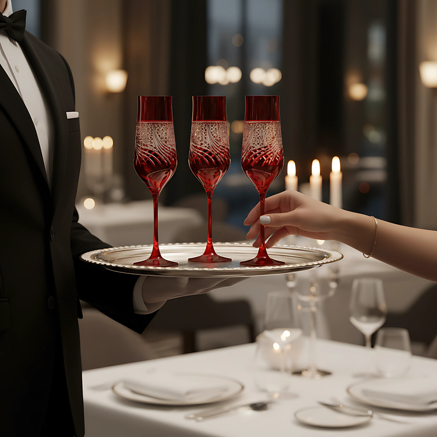 Aurora Kristal Flüt Kadeh - Margerie Crystal