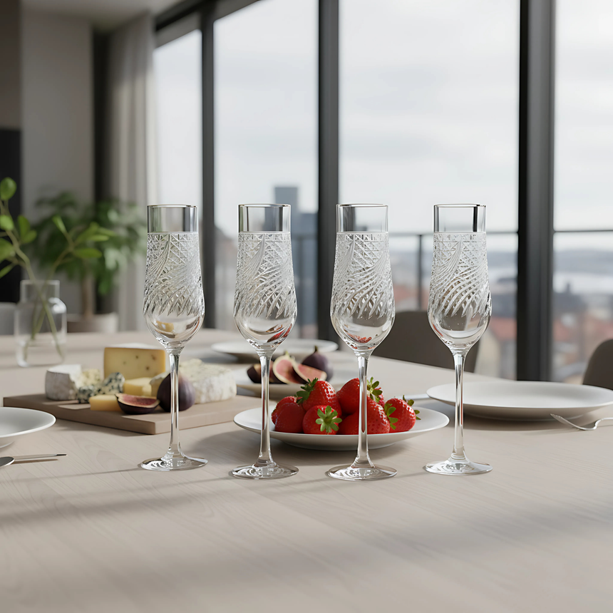 Aurora Kristal Flüt Kadeh - Margerie Crystal