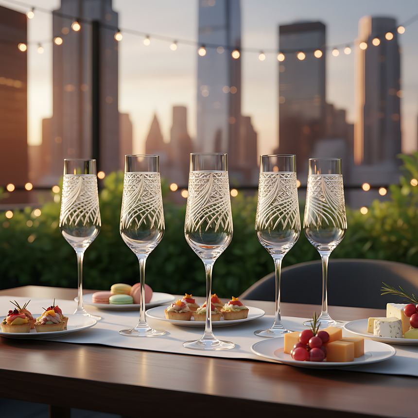 Aurora Kristal Flüt Kadeh - Margerie Crystal