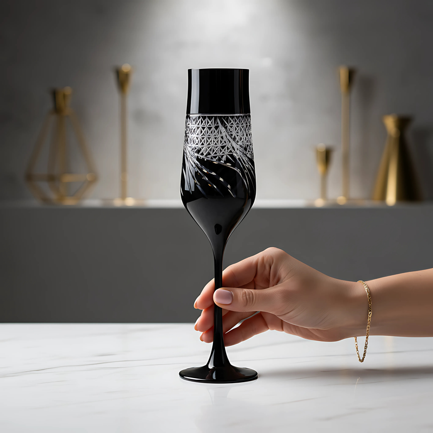 Aurora Kristal Flüt Kadeh - Margerie Crystal