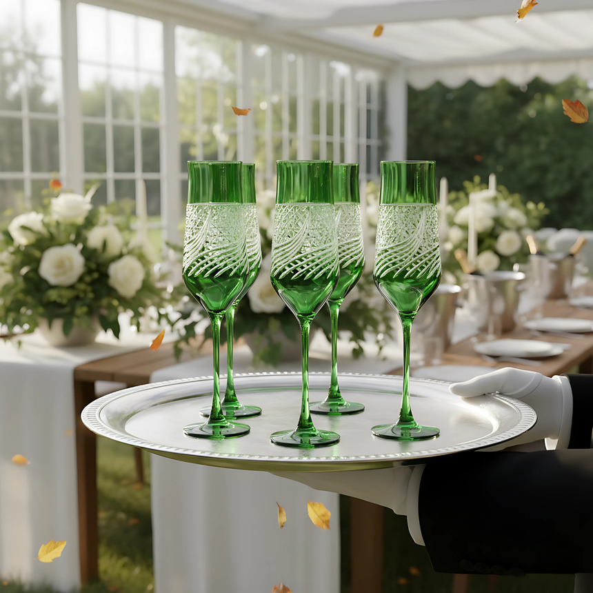 Aurora Kristal Flüt Kadeh - Margerie Crystal