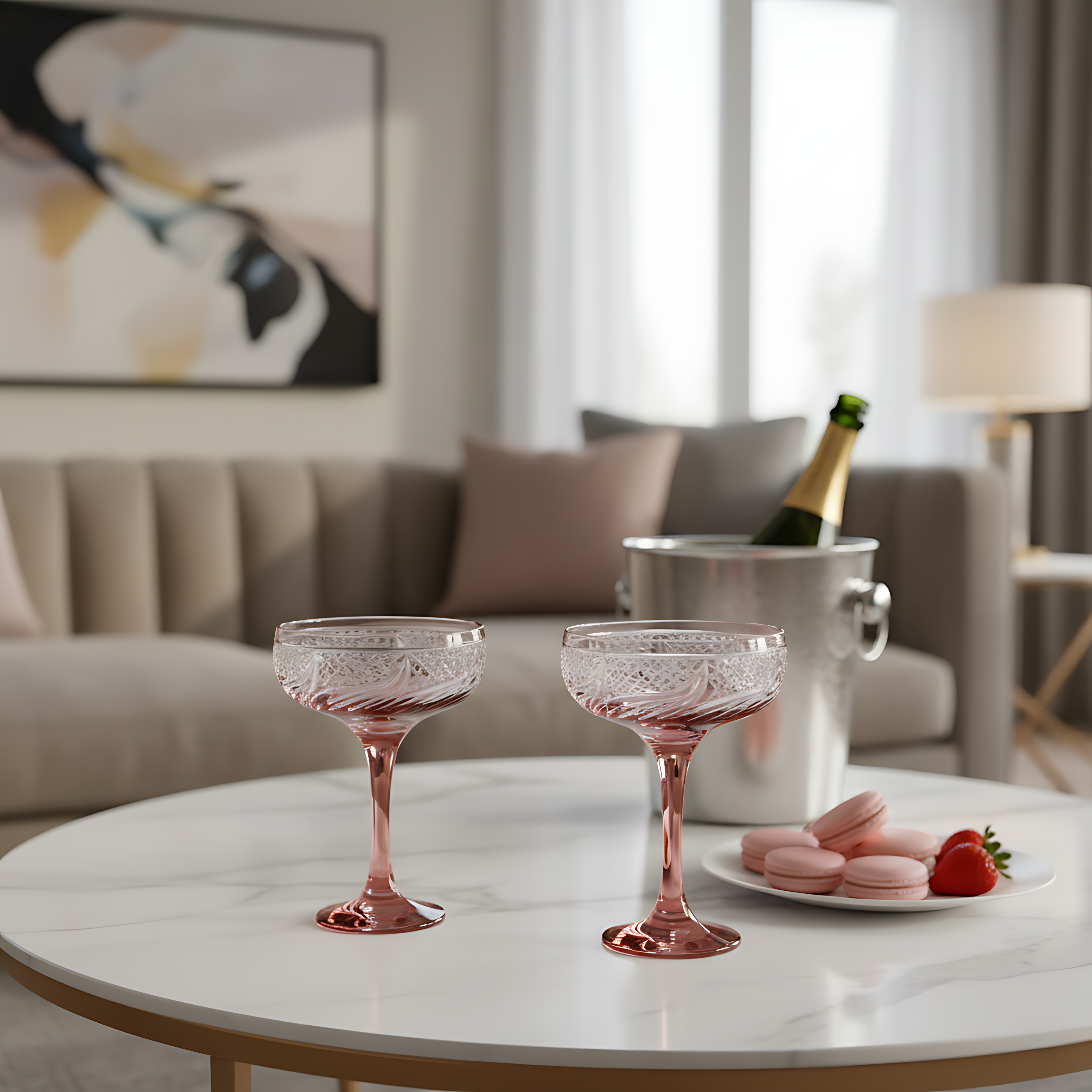 Aurora Kup Ayaklı Bardak - Margerie Crystal