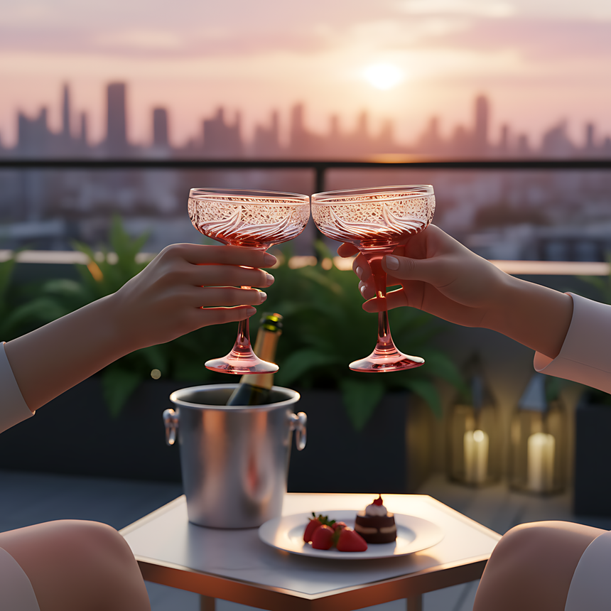 Aurora Kup Ayaklı Bardak - Margerie Crystal