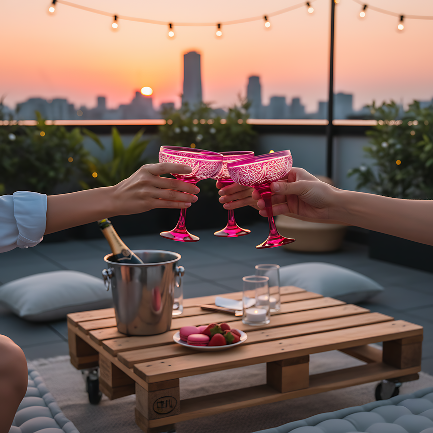 Aurora Kup Ayaklı Bardak - Margerie Crystal