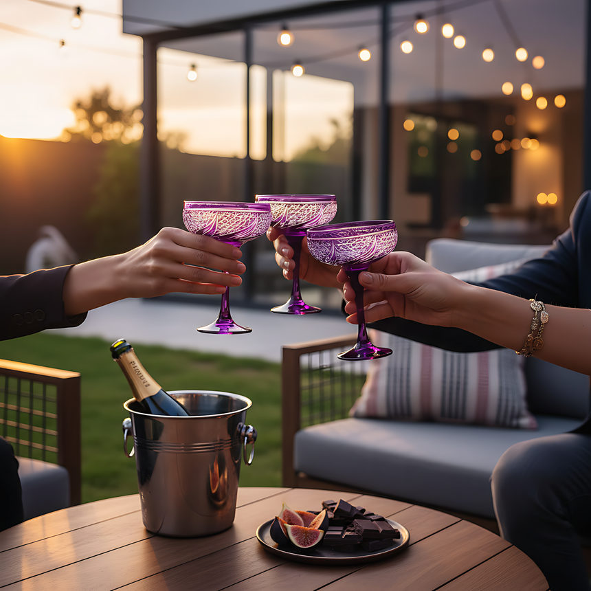 Aurora Kup Ayaklı Bardak - Margerie Crystal