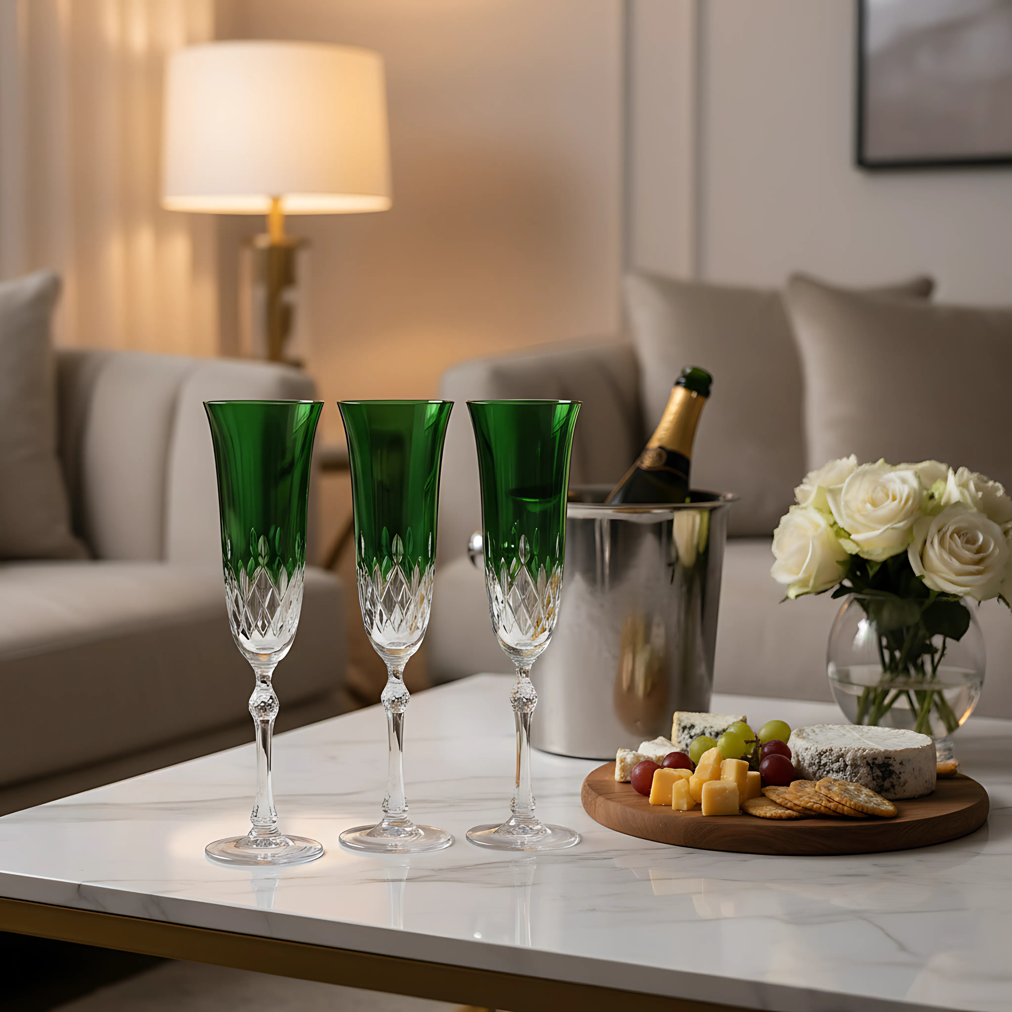 Aria Kristal Flüt Kadeh - Margerie Crystal