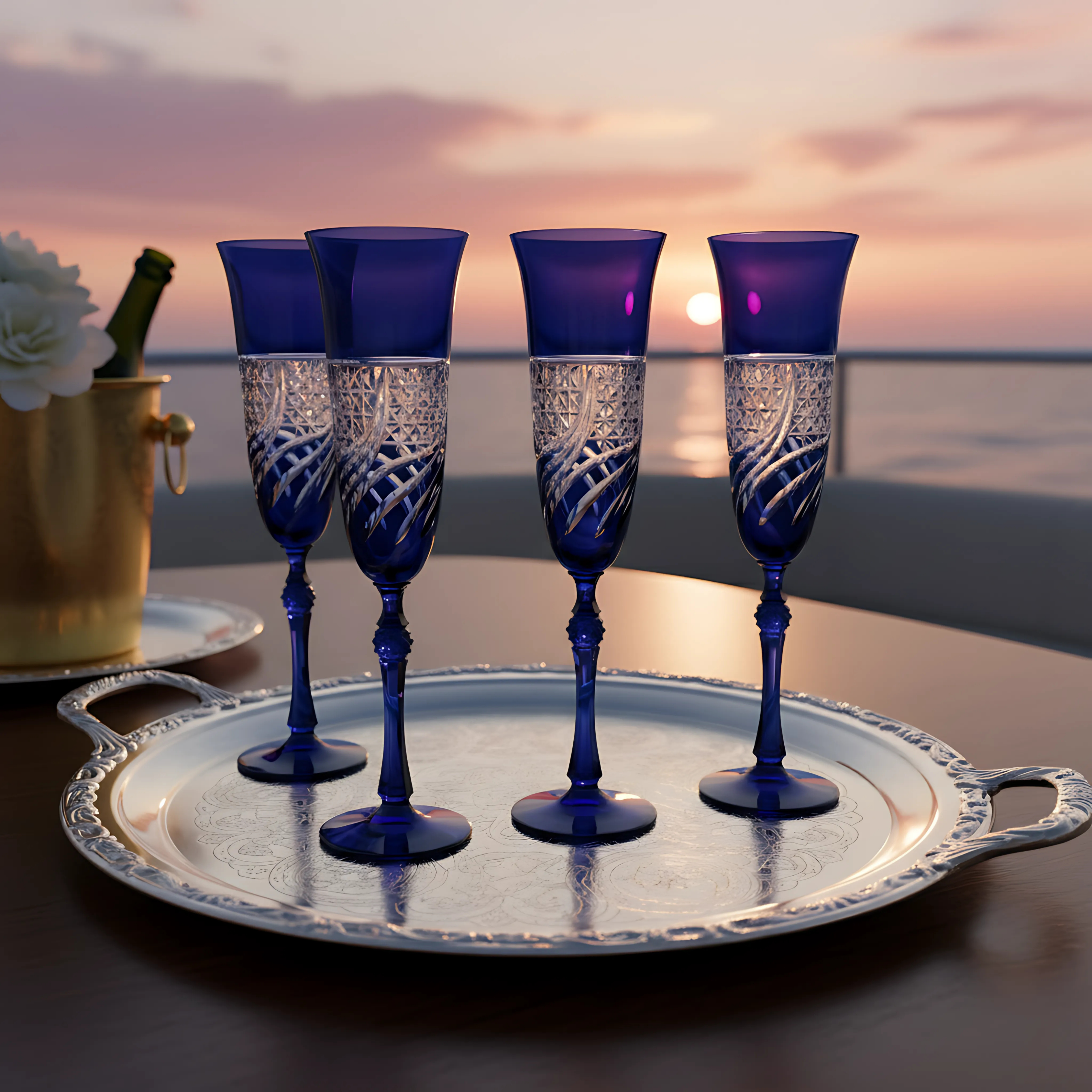 Aurora Kristal Flüt Kadeh - Margerie Crystal