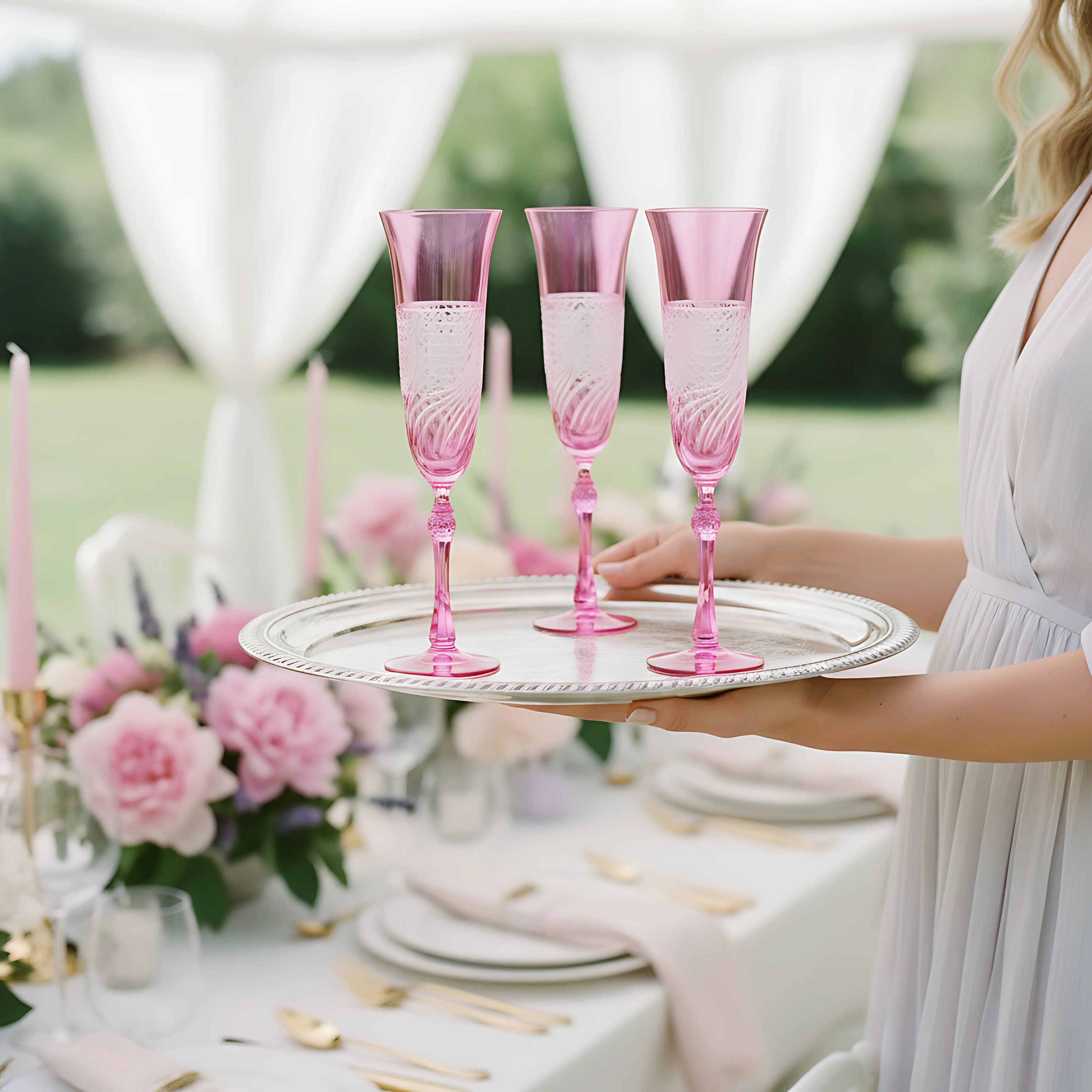 Aurora Kristal Flüt Kadeh - Margerie Crystal