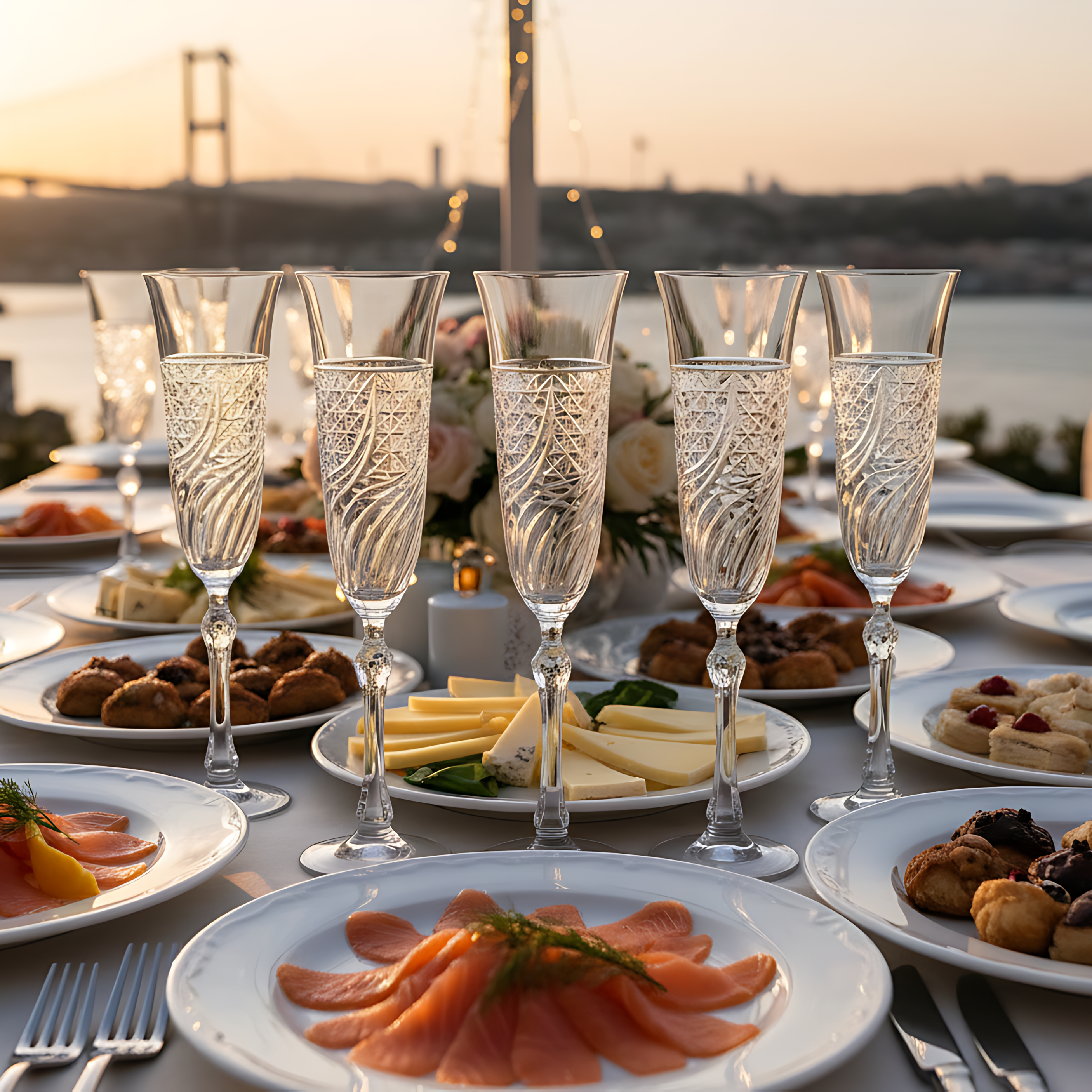 Aurora Kristal Flüt Kadeh - Margerie Crystal