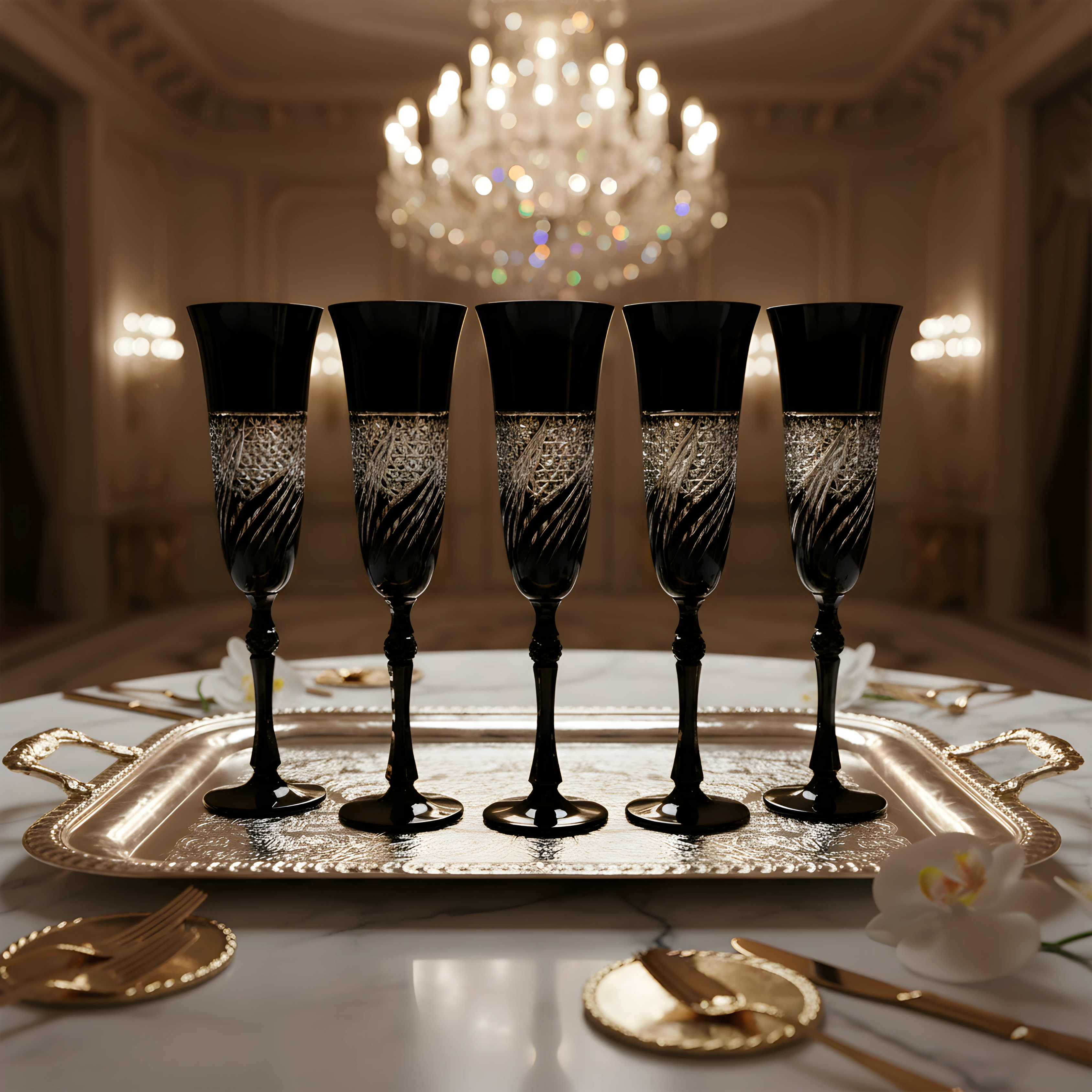 Aurora Kristal Flüt Kadeh - Margerie Crystal