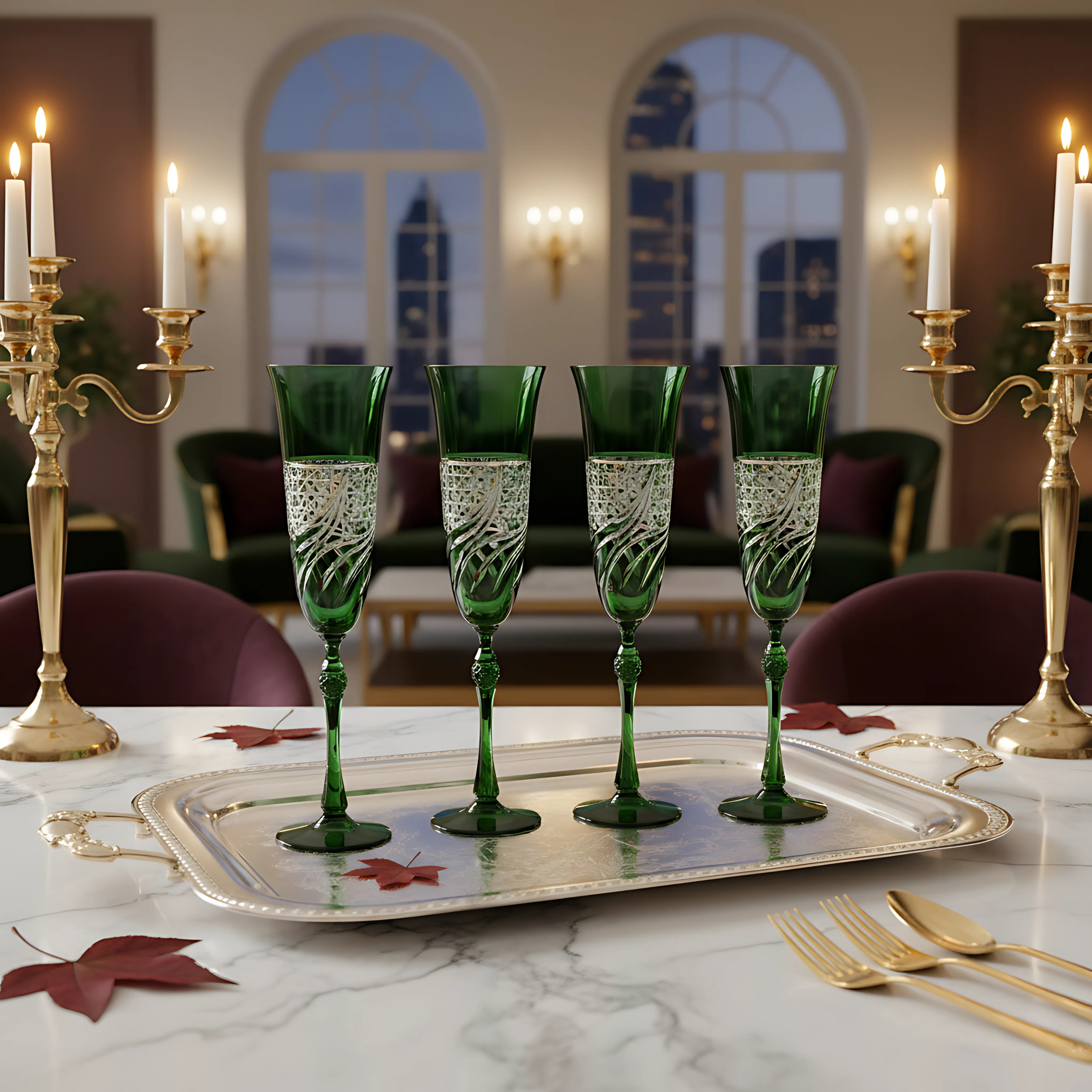 Aurora Kristal Flüt Kadeh - Margerie Crystal