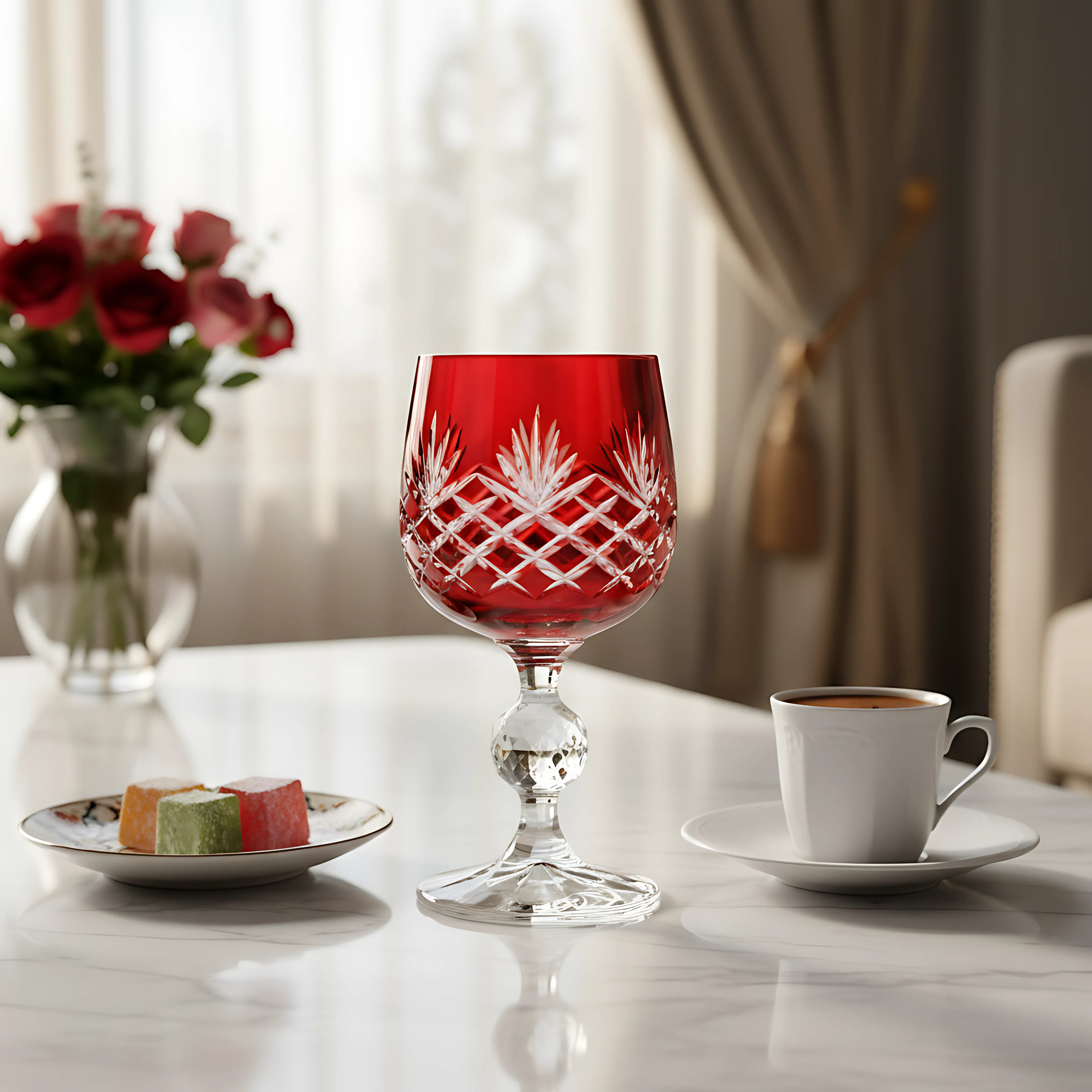 Bohemia Crystal Ara Kahve Yanı Su Bardağı - Margerie Crystal