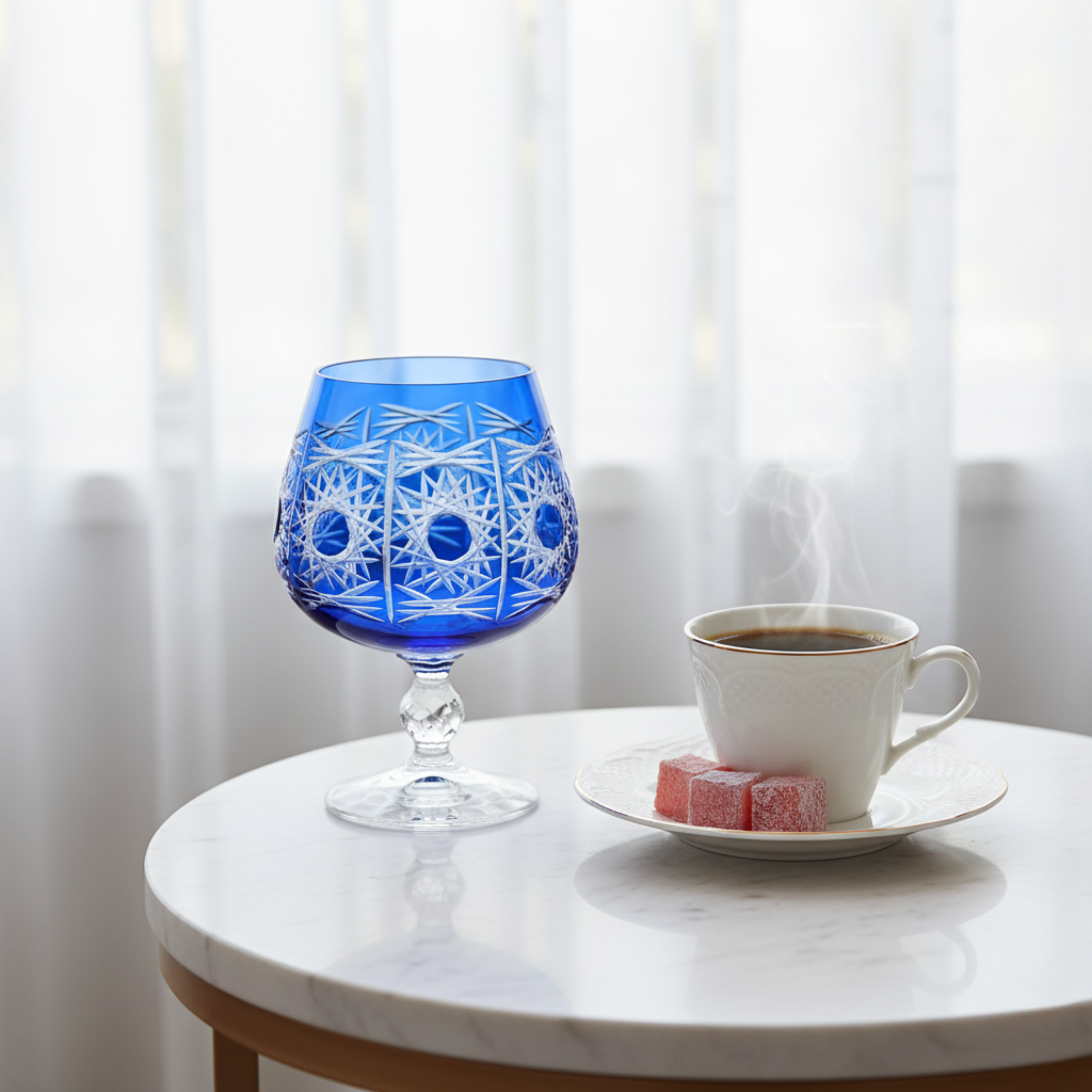 Bohemia Crystal Pavo Kahve Yanı Su Bardağı - Margerie Crystal