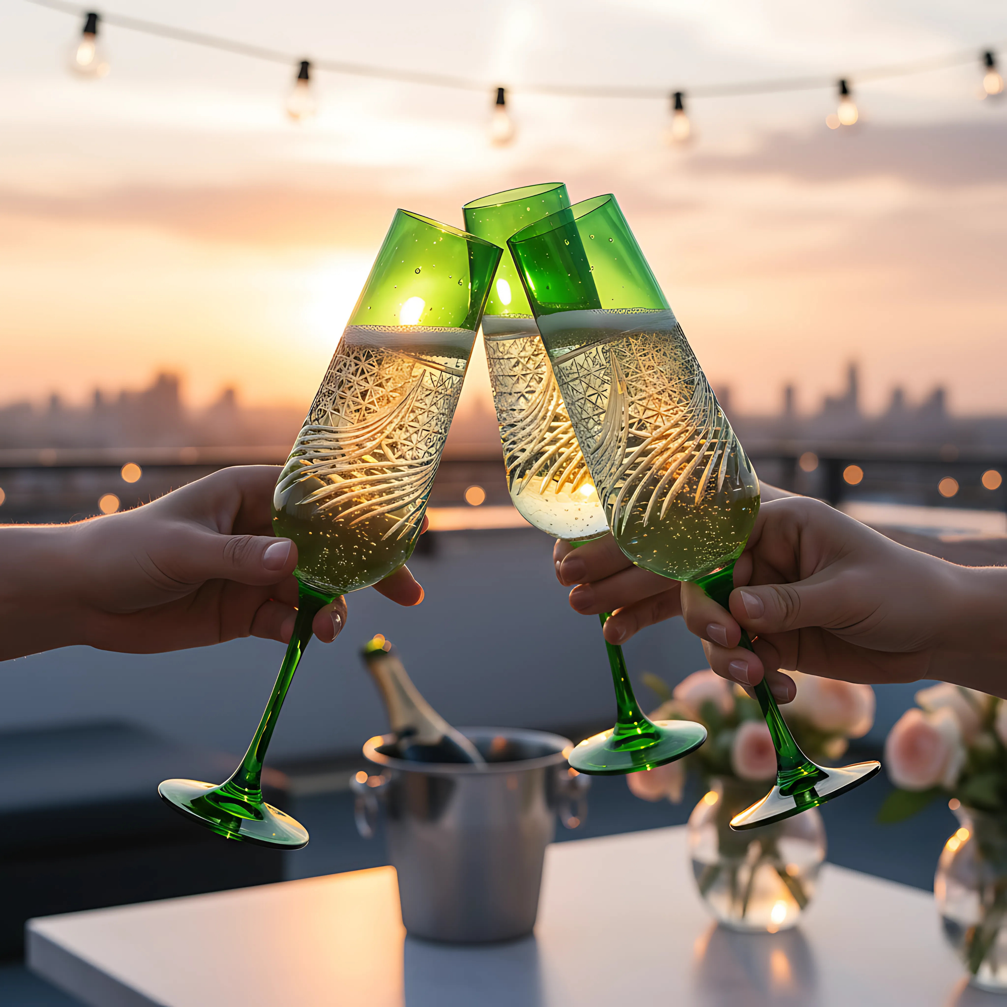 Aurora Kristal Flüt Kadeh - Margerie Crystal