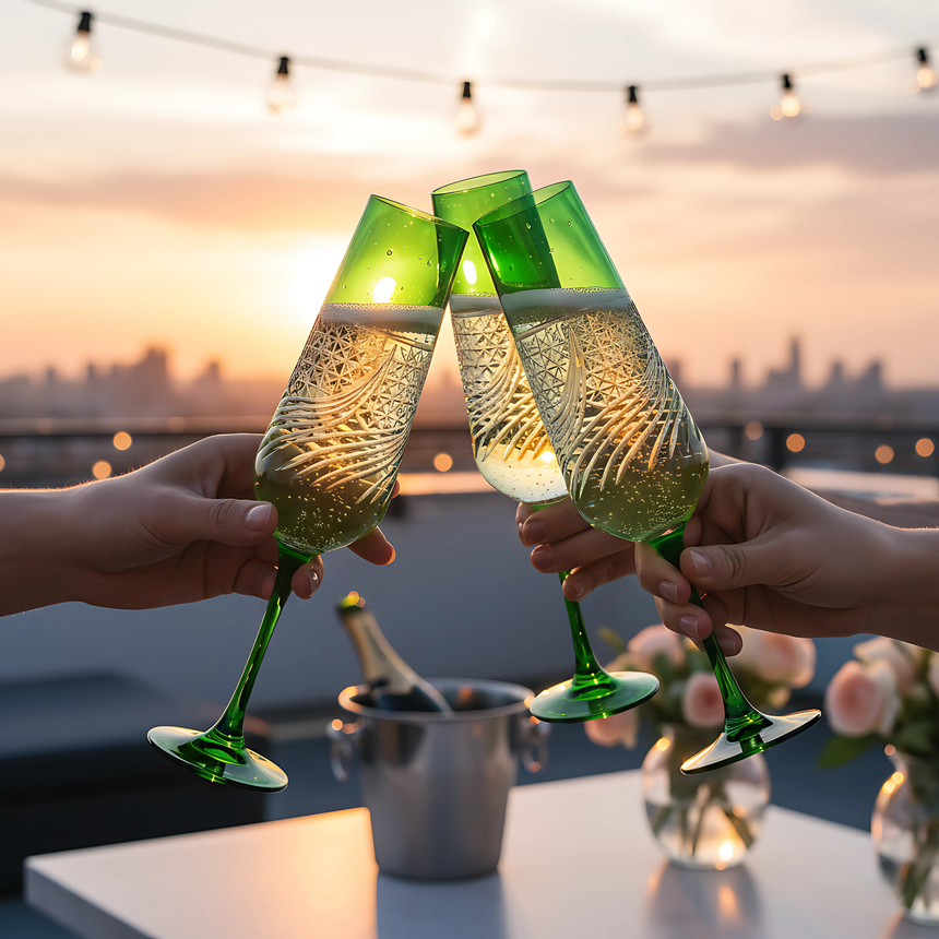 Aurora Kristal Flüt Kadeh - Margerie Crystal