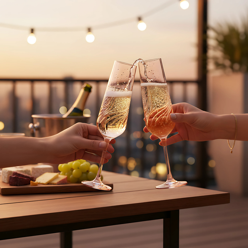 Aurora Kristal Flüt Kadeh - Margerie Crystal