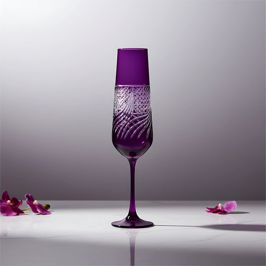 Aurora Kristal Flüt Kadeh - Margerie Crystal