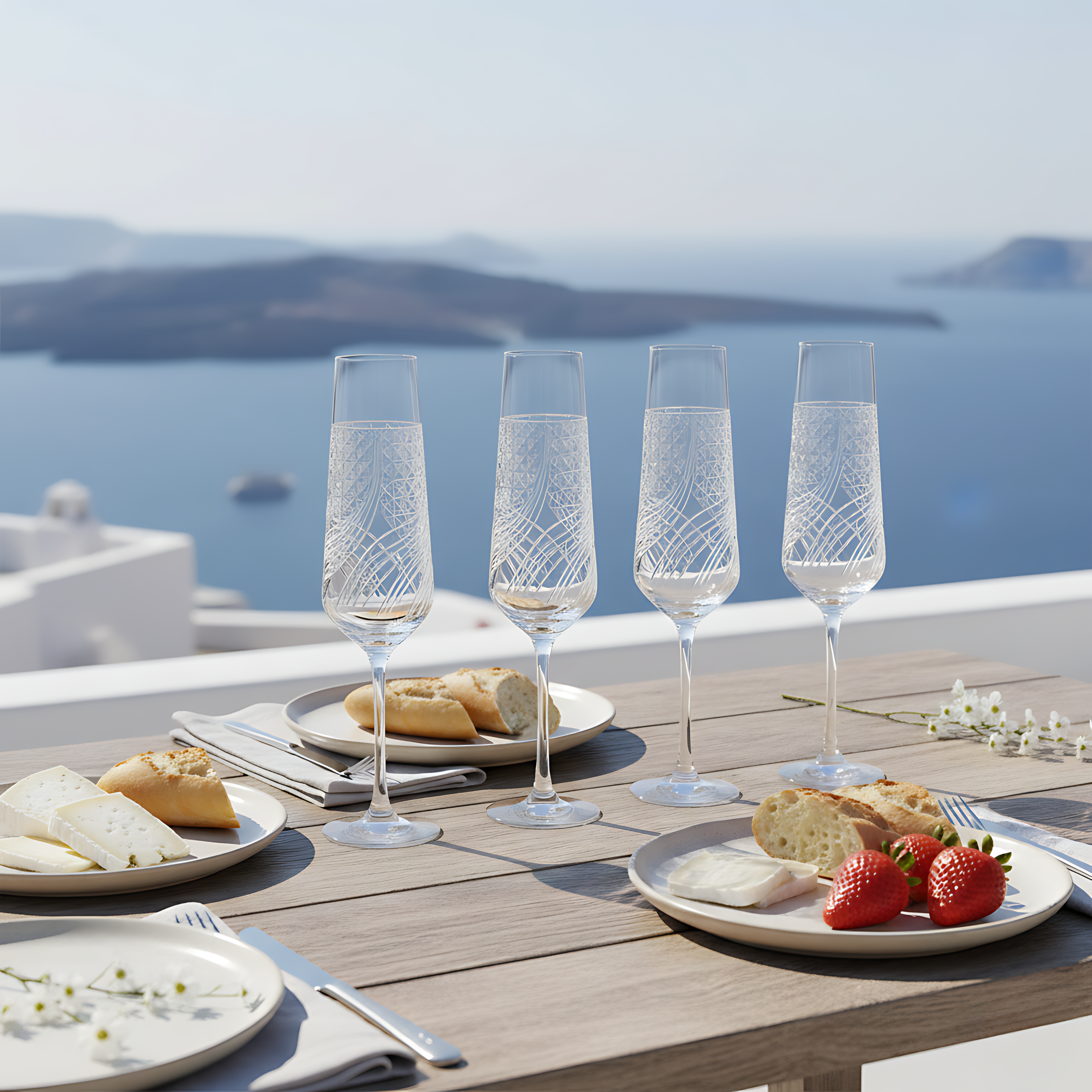 Aurora Kristal Flüt Kadeh - Margerie Crystal