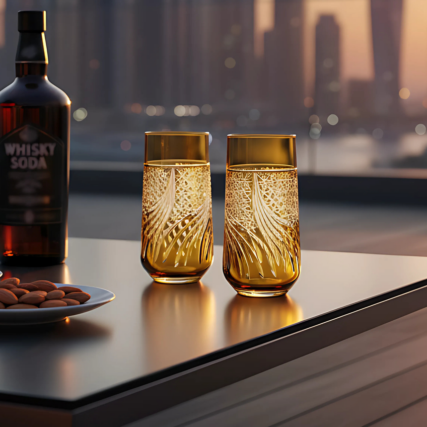 Aurora Cam Uzun Su Bardağı - Margerie Crystal