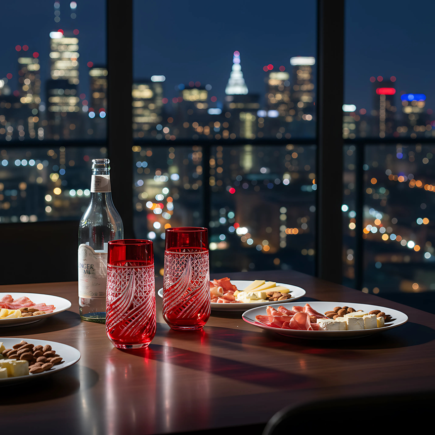 Aurora Cam Uzun Su Bardağı - Margerie Crystal