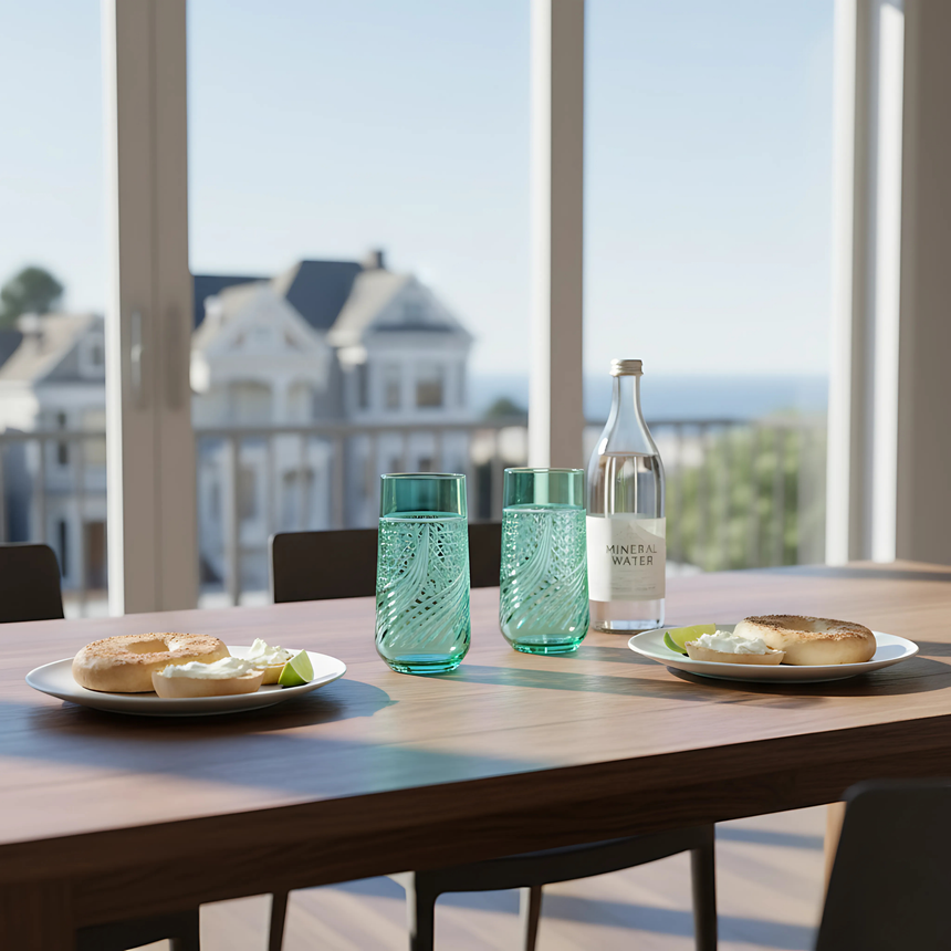 Aurora Cam Uzun Su Bardağı - Margerie Crystal