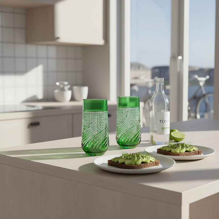 Aurora Cam Uzun Su Bardağı - Margerie Crystal