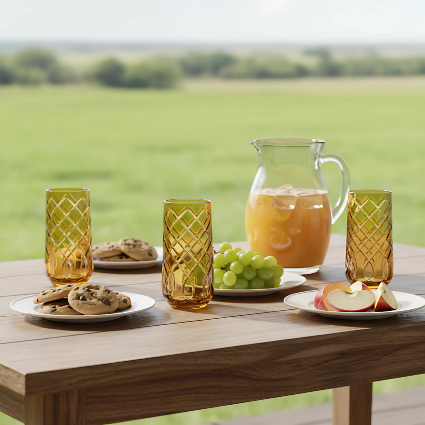 Heritage Cam Uzun Su Bardağı - Margerie Crystal