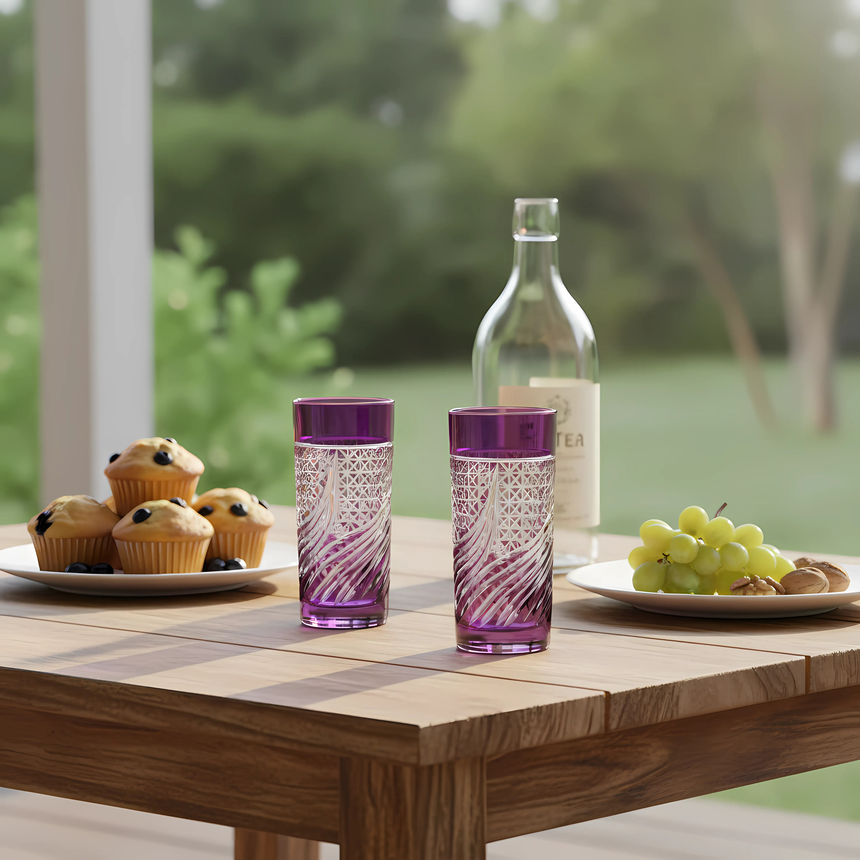 Aurora Cam Uzun Su Bardağı - Margerie Crystal