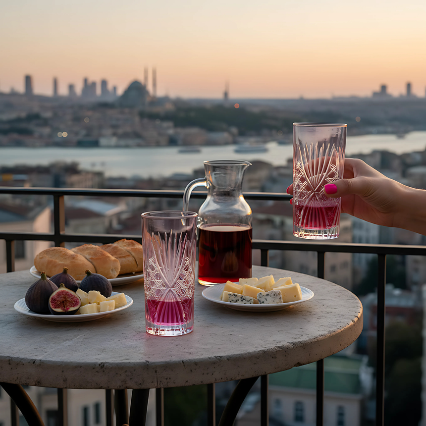 Éclat Cam Uzun Su Bardağı - Margerie Crystal