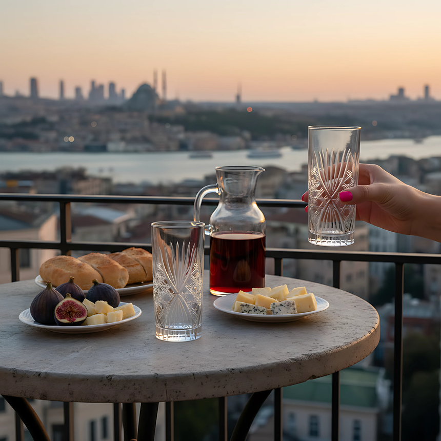 Éclat Cam Uzun Su Bardağı - Margerie Crystal