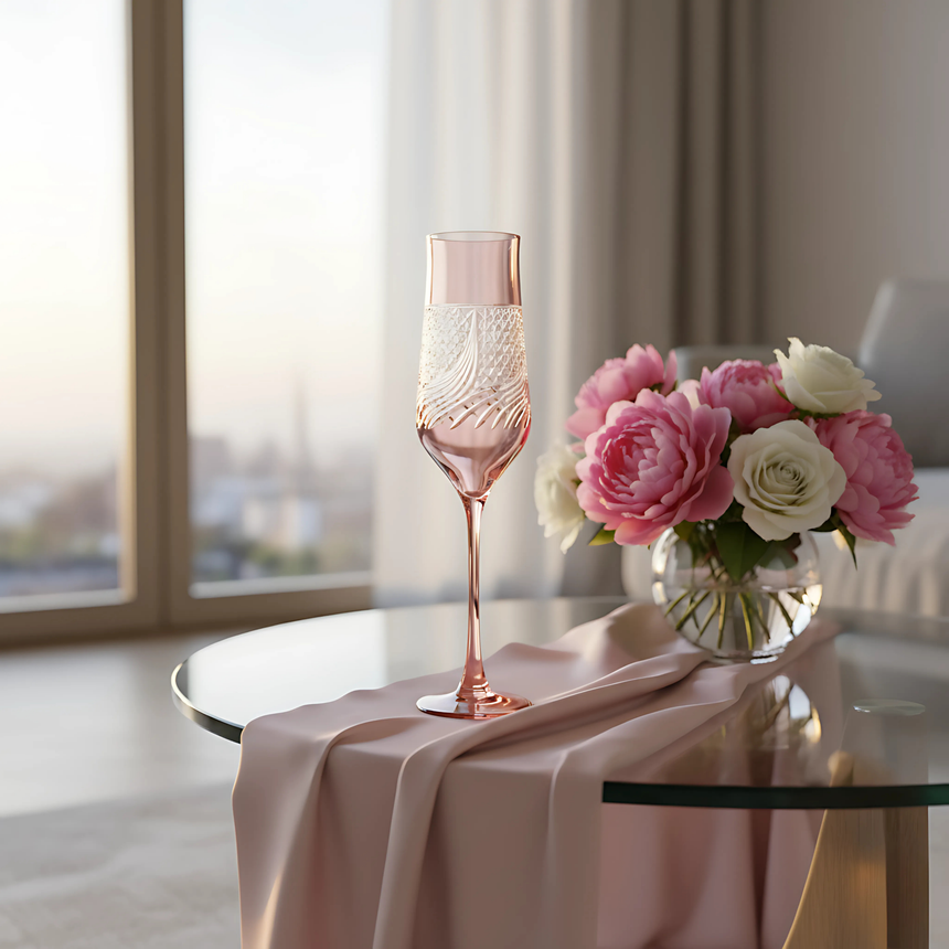 Aurora Kristal Flüt Kadeh - Margerie Crystal