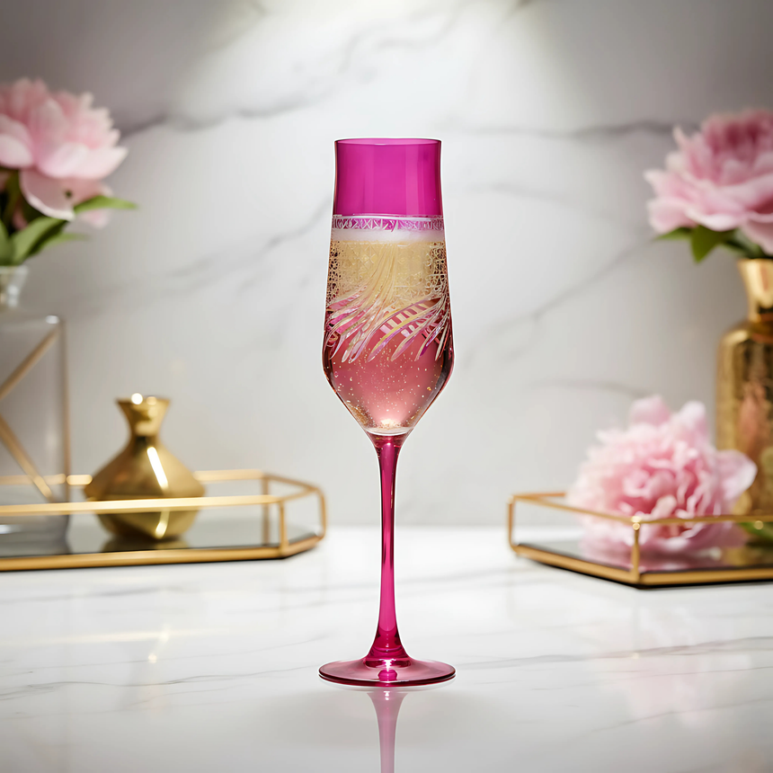 Aurora Kristal Flüt Kadeh - Margerie Crystal