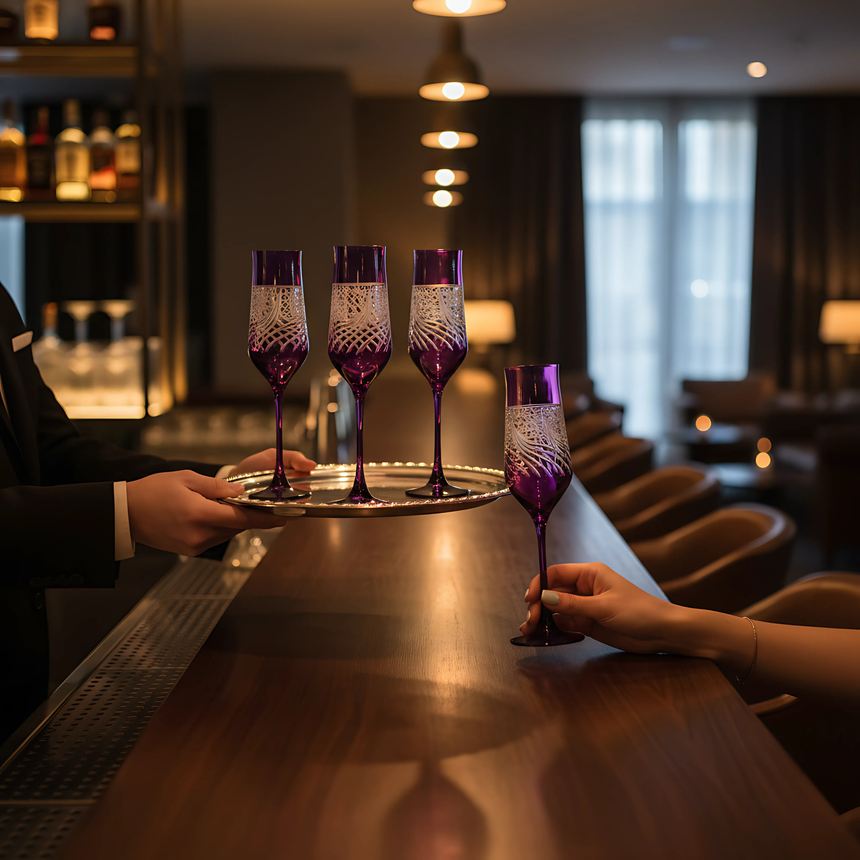 Aurora Kristal Flüt Kadeh - Margerie Crystal