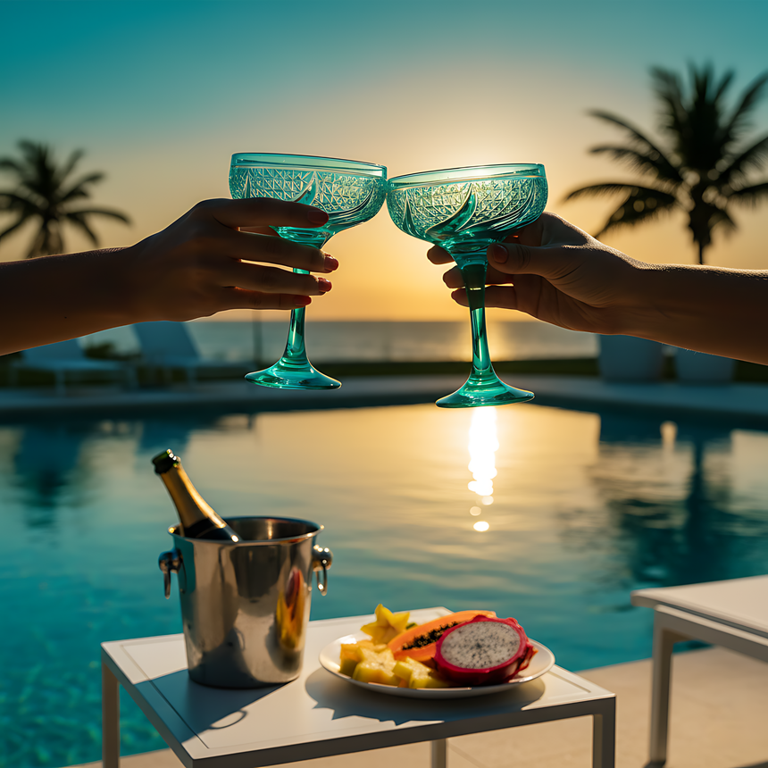 Aurora Kup Ayaklı Bardak - Margerie Crystal