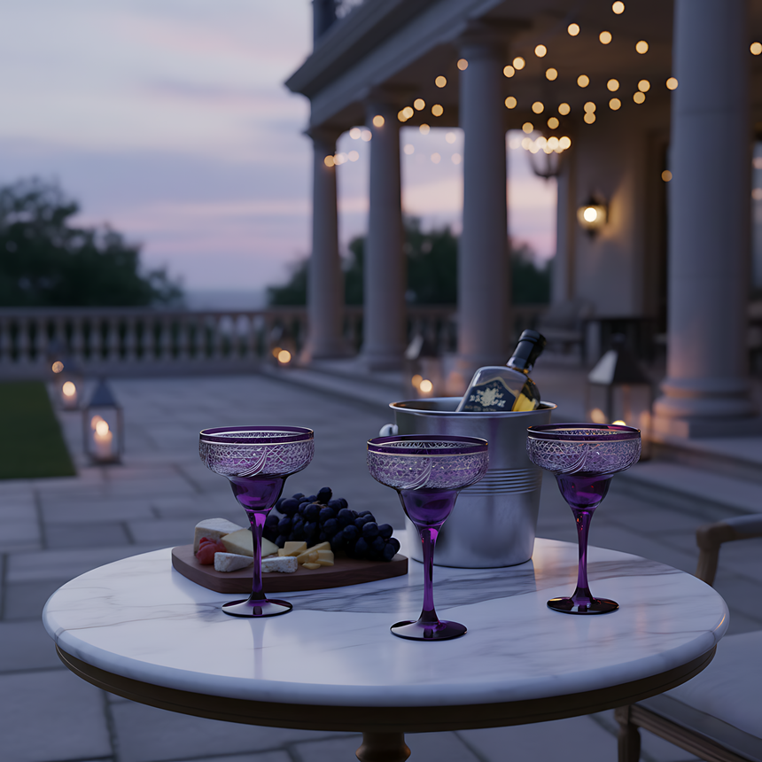 Aurora Kup Ayaklı Kadeh - Margerie Crystal