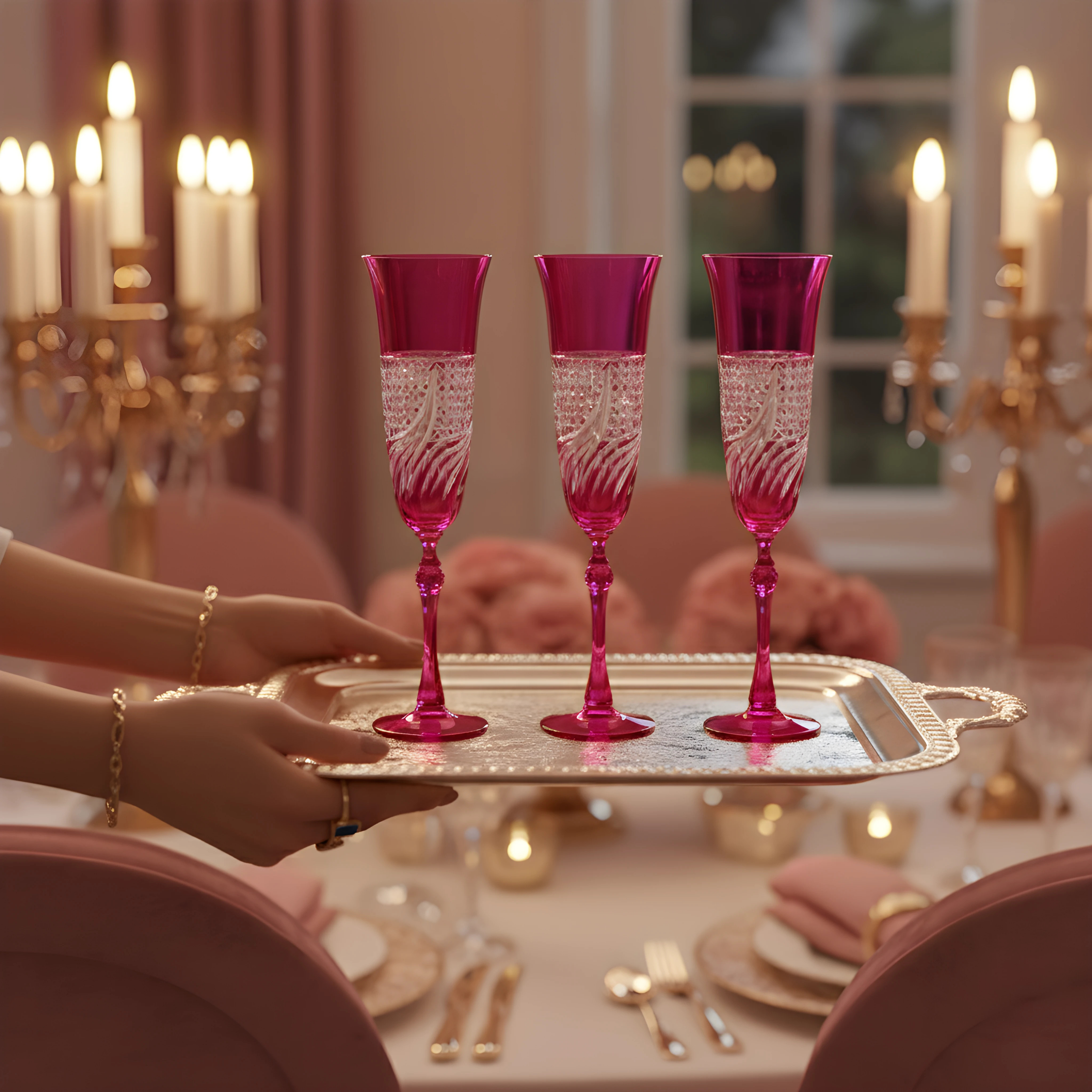 Aurora Kristal Flüt Kadeh - Margerie Crystal